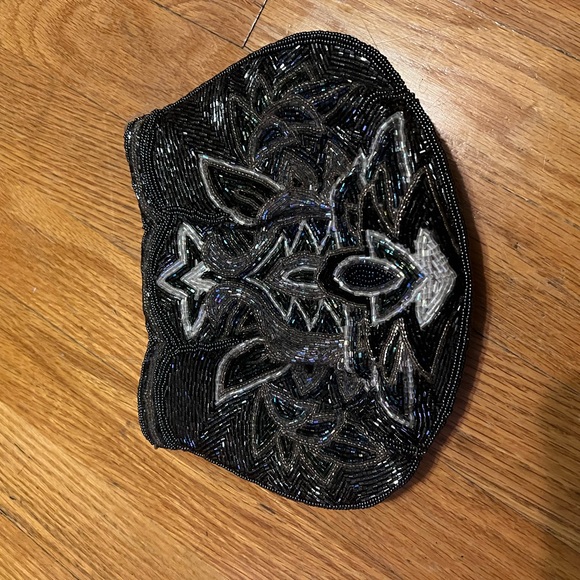 Vintage beaded shoulder bag clutch sequin embroidered 80s style - Picture 5 of 6